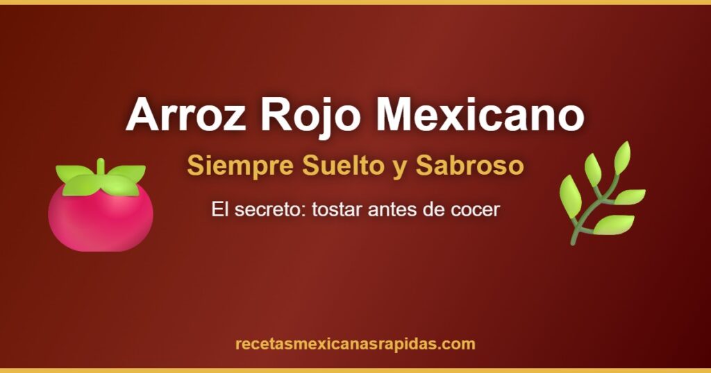 Arroz rojo mexicano suelto y esponjoso con jitomate y especias
