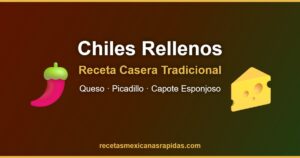 Chiles rellenos caseros con queso fundido y capote dorado