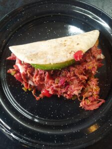 Machaca de pescado (marlín deshebrado) para tacos, estilo Baja California Sur