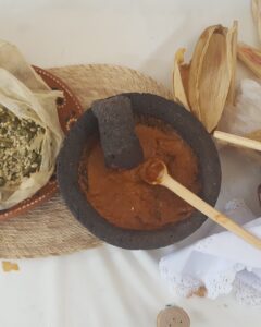 Escamoles estilo Actopan con salsa